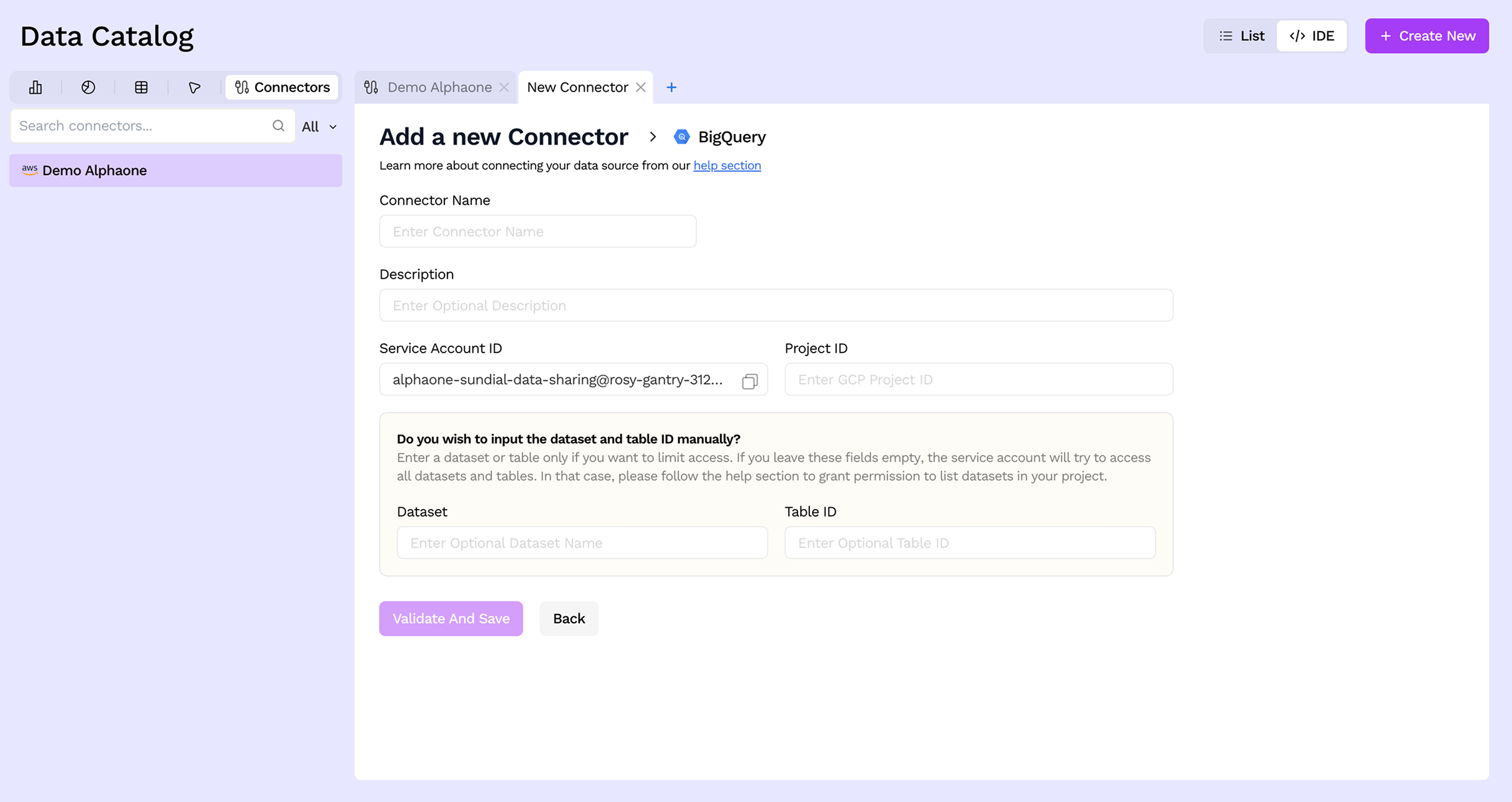 Materialization config